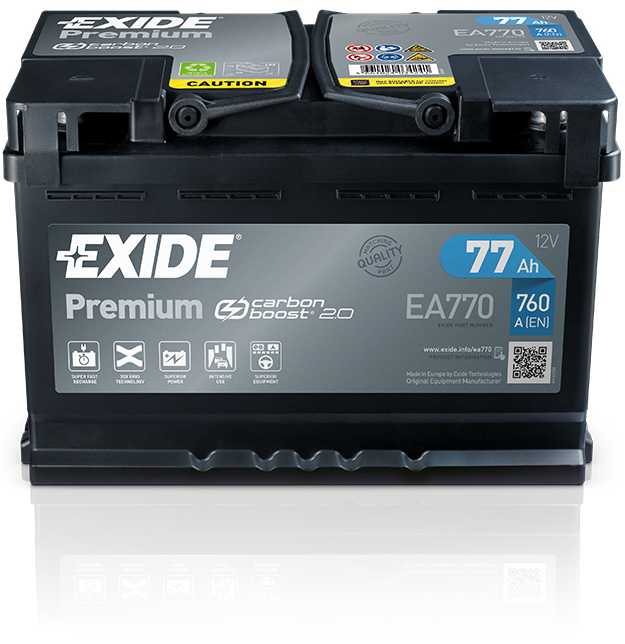 BATTERIE EXIDE PREMIUM EA770 12V 77AH 760A - Batteries Auto