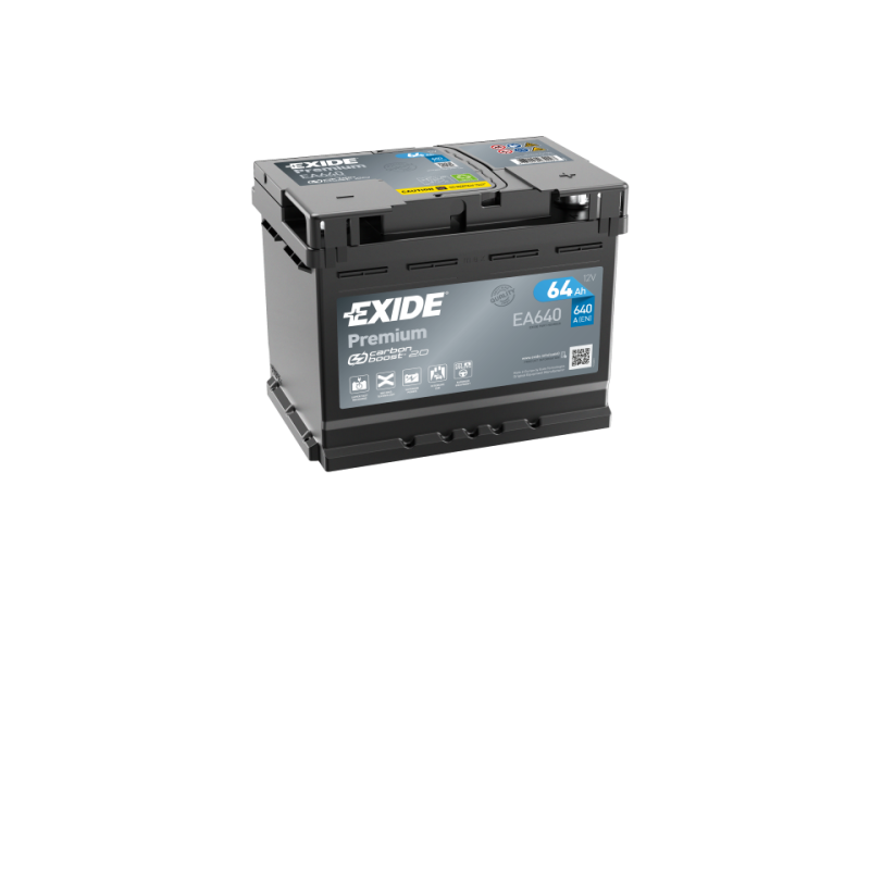 Exide EA640 12 Volt 64 Amp Hour 700 Cold Cranking Amps (CCA) Conventional  Lead Acid Battery - Car Spares Distribution