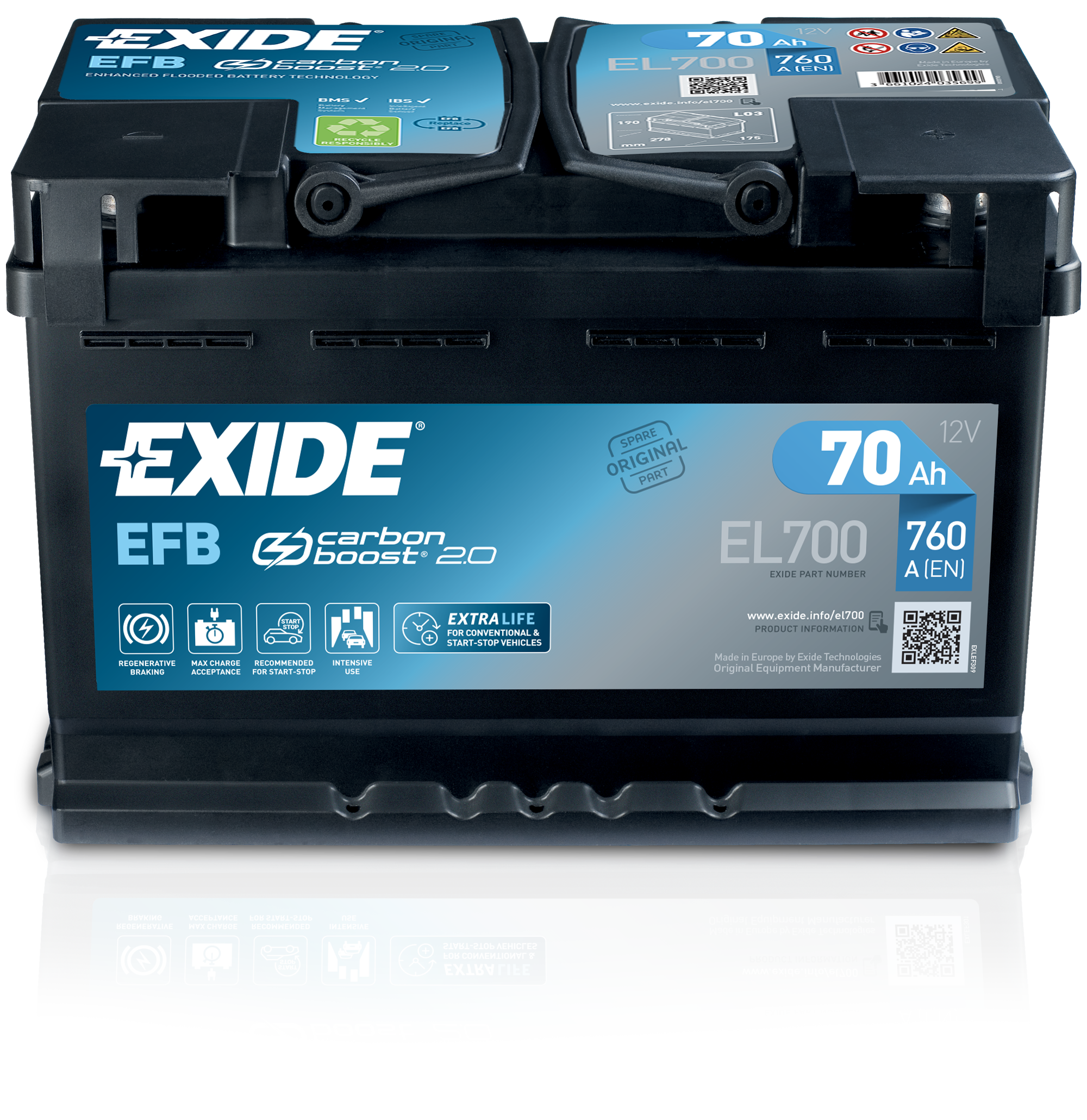 EXIDE Start-Stop EL700 Batterie